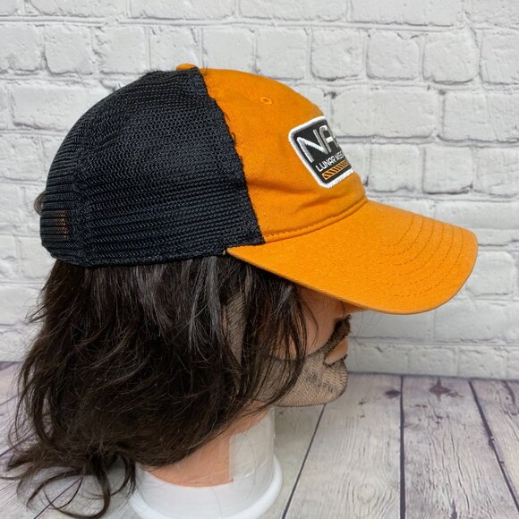 NASA Lunar Mission Trucker hat Mesh Cap Strap Back Orange Black Mad Engine - Picture 4 of 8